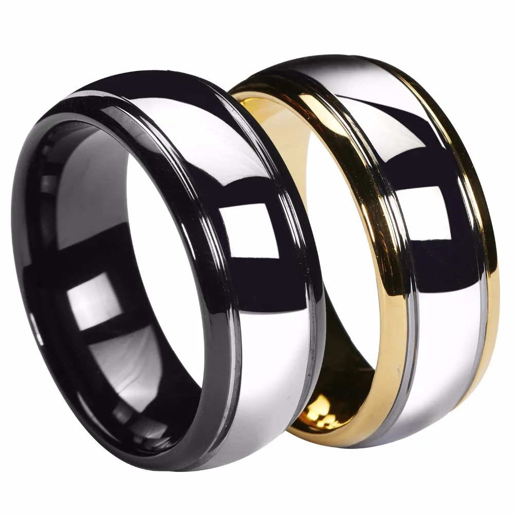 Queenwish-matching-wedding-bands-high-polish-Tungsten-Carbide-engagement-Ring