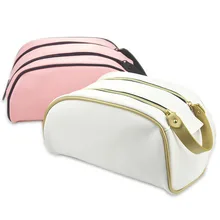 Korean PU Cosmetic Bag Storage Bag Double Zipper Large Capacity Waterproof Cosmetic Bag