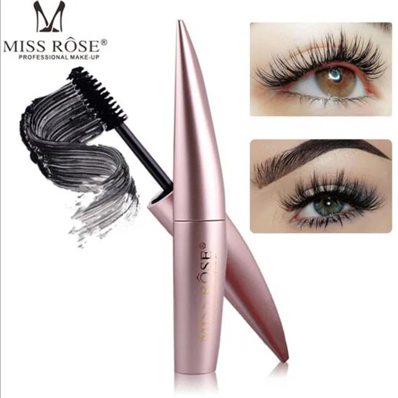 MISS ROSE 3D Fiber Lashes Mascara Brand Black Thick Waterproof Curling
