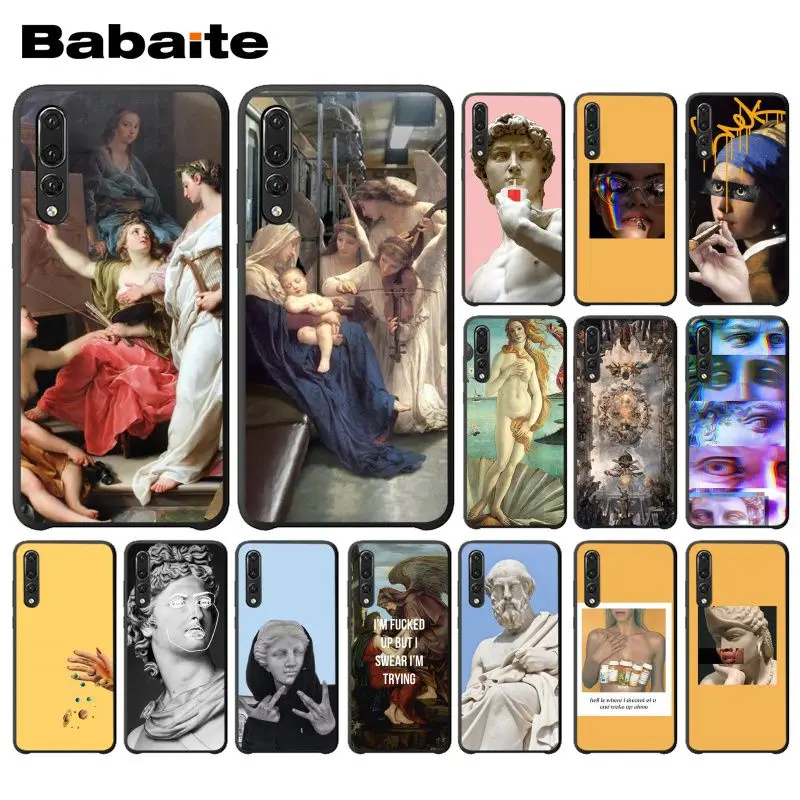 

Babaite Art Yellow oil paint Lips Plaster statue Phone Case for Huawei P20 Mate20 Lite Honor Play 8A 8C 7C 5A Y6 Y5 II Psmart