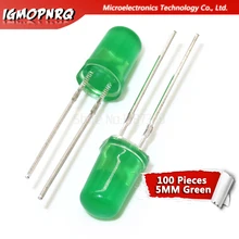 100 шт. зеленый светильник светодиод зеленый поворот зеленый 5 мм светодиод