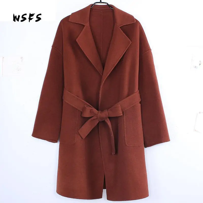 Winter Coat Caramel Long Sleeve 100 Sheep Wool Womens Coats 2018