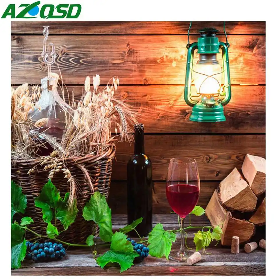 

AZQSD Diamond Mosaic Scenic Full Drill Diamond Painting Kitchen Cross Stitch Rhinestones Pictures Craft Kit Handmade Gift
