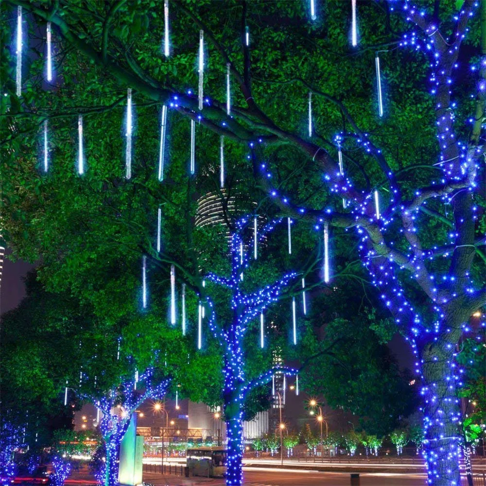 

30CM 8 Tubes Solar led string light metor shower rain Waterproof landscape decoration for Christmas Trees,Garden,Patio,Street