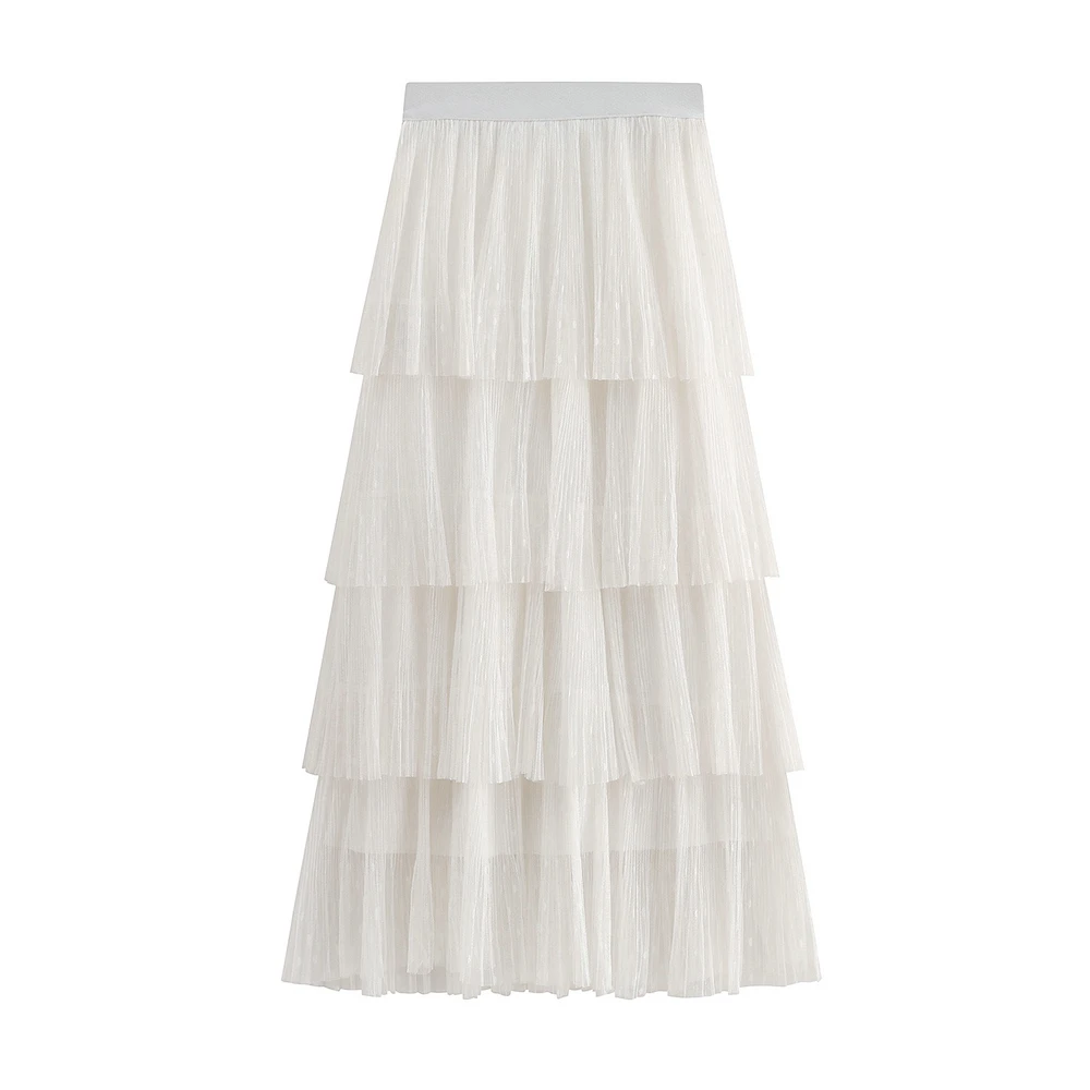 Женская юбка из тюля 2019 корейская мода Высокая талия элегантная длинная юбка макси Женская Черная розовая сетчатая многослойная юбка для