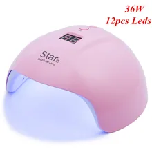 36 Вт Сушилка для ногтей УФ светодиодный светильник 12 Светодиодный s для отверждения гель-лака лампа для ногтей 30 s/60 s/90 s таймер ЖК-подсветка витрины для сушки ногтей