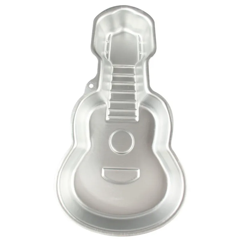 DIY Cake Bakeware Tools Music Guitar Shape Cake Pan Metal Cake Mold Decorating Aluminum Alloy Fondant Cake Mould Baking Pan5