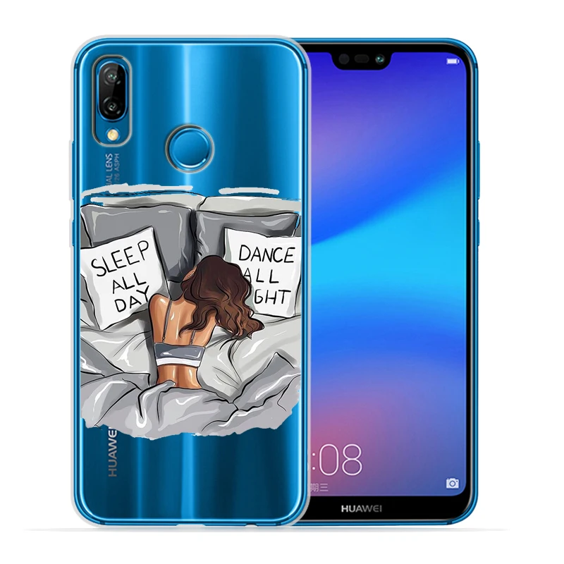 Модный чехол для девочек huawei P30 Lite P20 Pro P30 Lite P8Lite P9Lite P Smart Capa Мягкий силиконовый чехол Etui