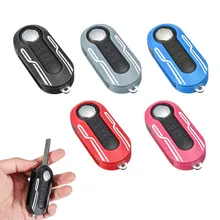 For Fiat 500 3 Buttons Car Remote Flip Key Case Cover with Blank Blade FOB Metal Flip Cover Case Keyless