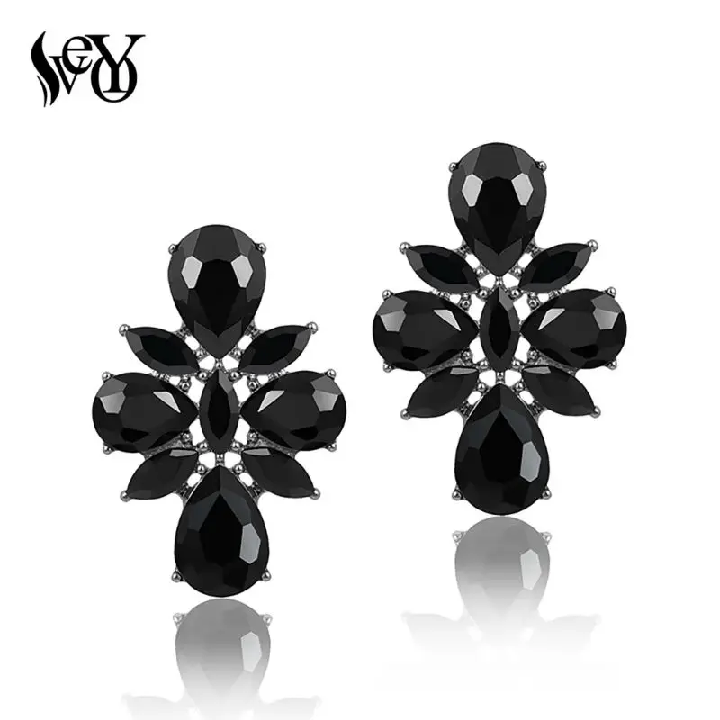 

VEYO Stud Earrings for Women Round Crystal Earring New Geometric Trendy Jewelry Free Shipping Wholesale