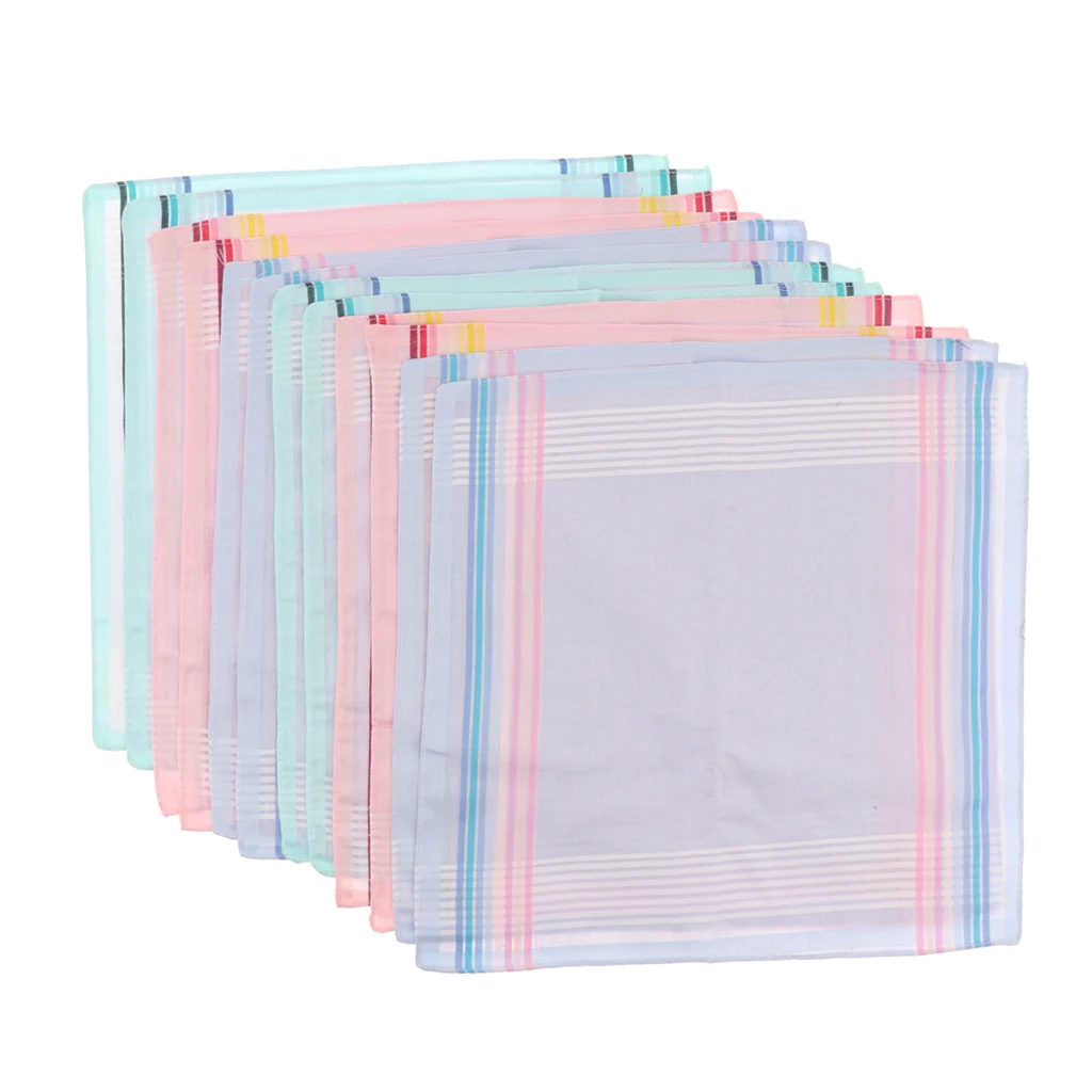 12 Pieces Vintage Moisture-wicking Hankie 100% Cotton Pocket Square Hanky Small Pocket Hankerchief for Men Women
