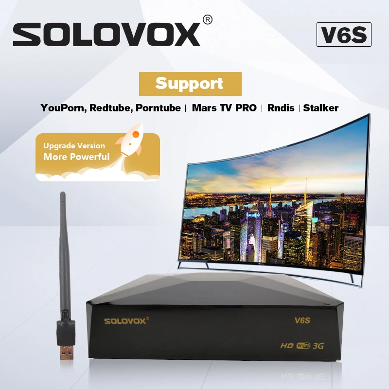 online V6S SOLOVOX S Receptor de Satélite TV Home Theater HD Suporte CCCAM TV M3U USK Xtream Para Fr Ue EUA Árabe receptor de satélite