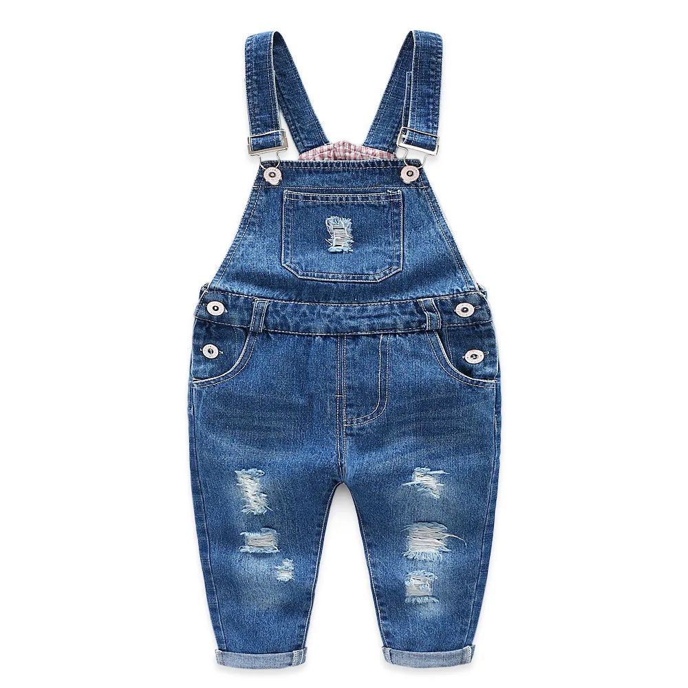2018 Kids Jeans Overall Boys Girls Denim Overall Pants Casual Toddler