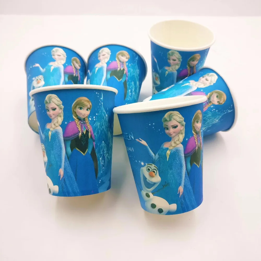 

10pcs/set Frozen Anna Elsa Party Decoration Disposable Tableware Paper Cups Cartoon Pattern Kids Party Supplies