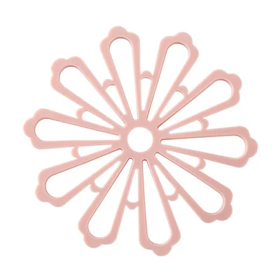 Pink Цветочным узором толстый Coaster Творческий изоляции колодки Кухня анти-горячий коврик дома-антискользящий коврик - Цвет: Pink