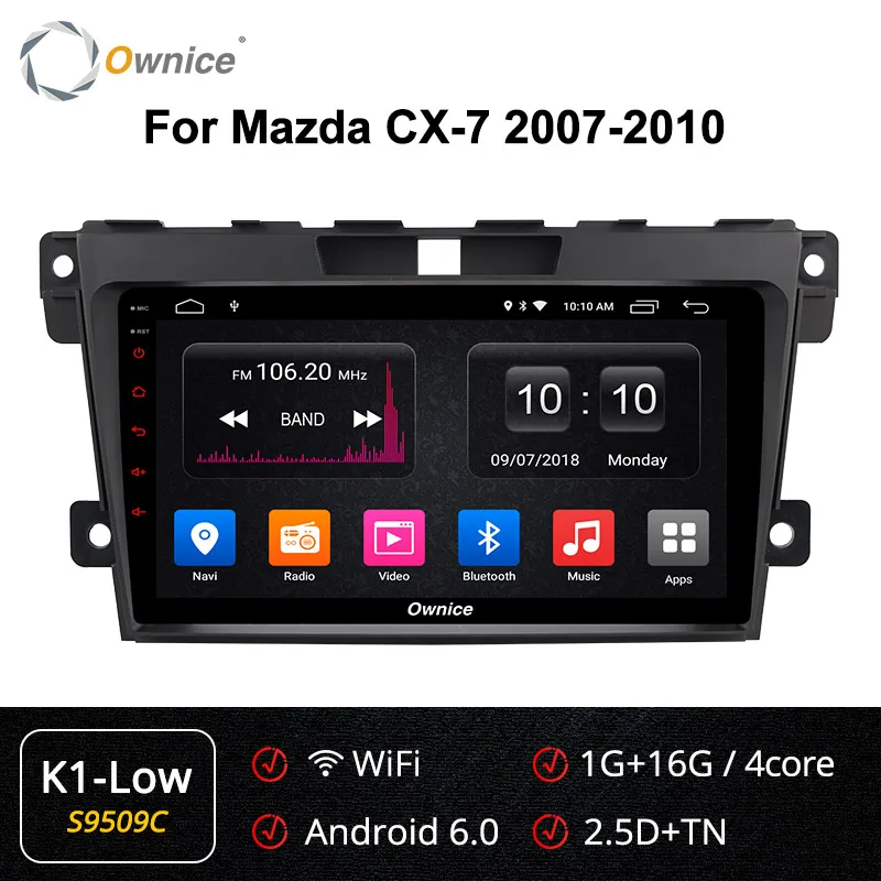 Ownice K3 K5 K6 Android 9,0 2 din автомобильный DVD Радио стерео Мультимедиа плеер для Mazda CX7 CX-7 CX 7 2007-2010 GPS головного устройства Navi - Цвет: S9509 K1-Low