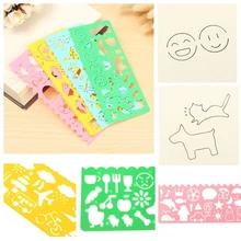 4 шт случайные цветные шаблоны для рисования канцелярские линейки школьные принадлежности для рисования инструмент для рисования шаблон для рисования линейка для рисования