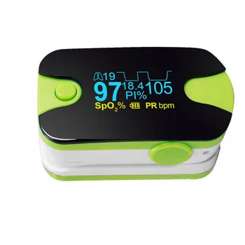 

8R3 Green Portable Color OLED Finger Pulse Oximeter 4 Parameter SPO2 PR PI Respiration Rate Monitor