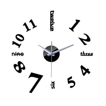 

Hot sale diy mirror acrylic material wall stickers wall quartz clocks Europe style home decor wall watches for living room