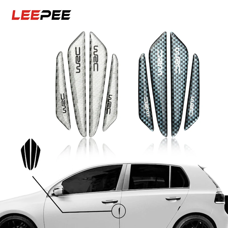 LEEPEE 4 шт./компл. углеродного волокна полоса для отделки дверей общего автокатастрофа бар анти-защита наклейки автомобильные аксессуары
