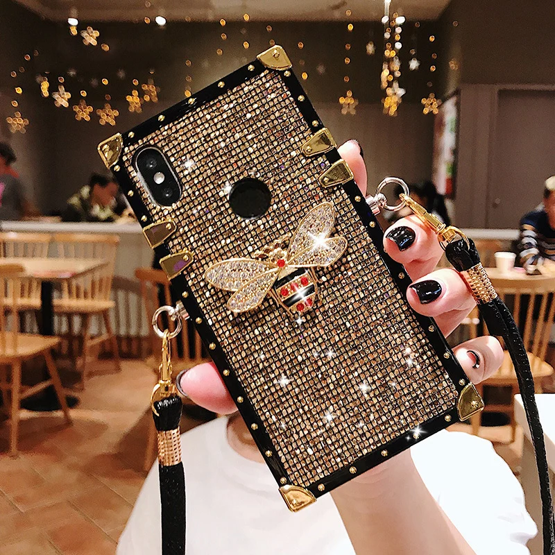 

Glitter Crossbody lanyard Luxury Bling Sequins Diamond Phone Case For Samsung Galaxy A50 A70 A10 A20 A30 M30 M20 M10 J6 J4 Plus