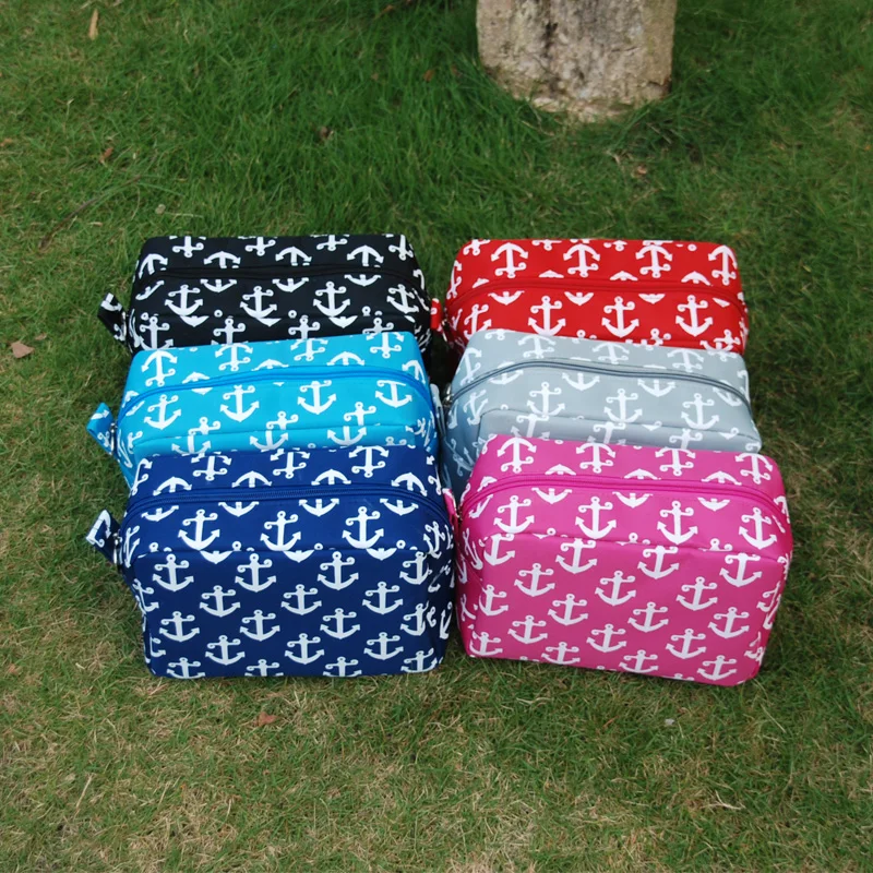 Wholesale Blanks Anchor Makeup Bag Rectangle Cosmetic Bags Women