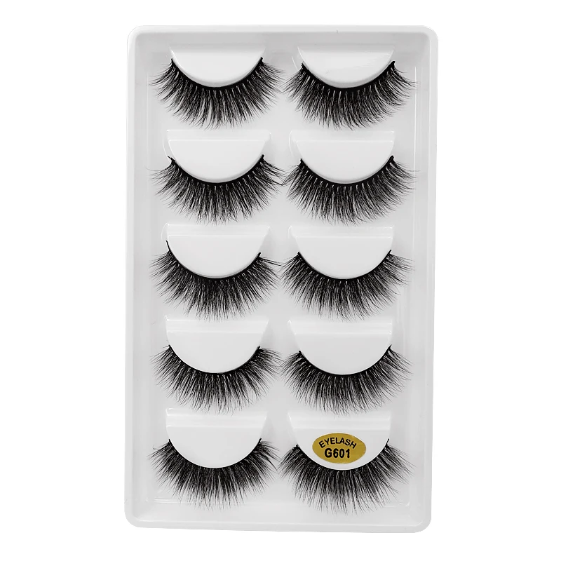 

SDSP 5 Pairs Makeup Tools Eyelashes Box Packaging 3D Mink Eyelashes Natural Long False Eyelashes Extension lash