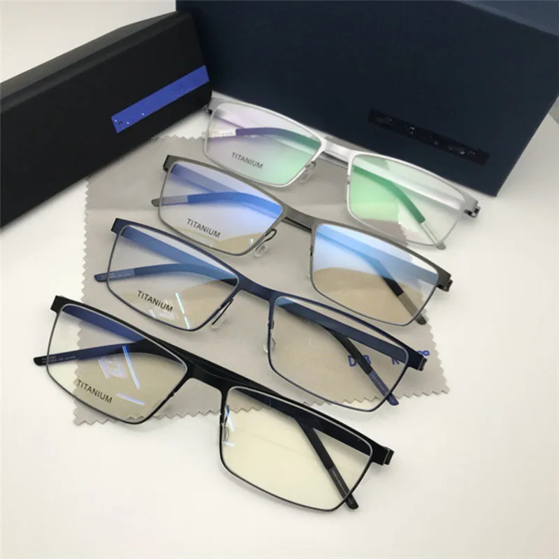Чисто ручной работы титановые очки оправа для мужчин квадратные Брендовые очки для женщин Близорукость Оптические без рецепта очки с затемненными линзами de grau