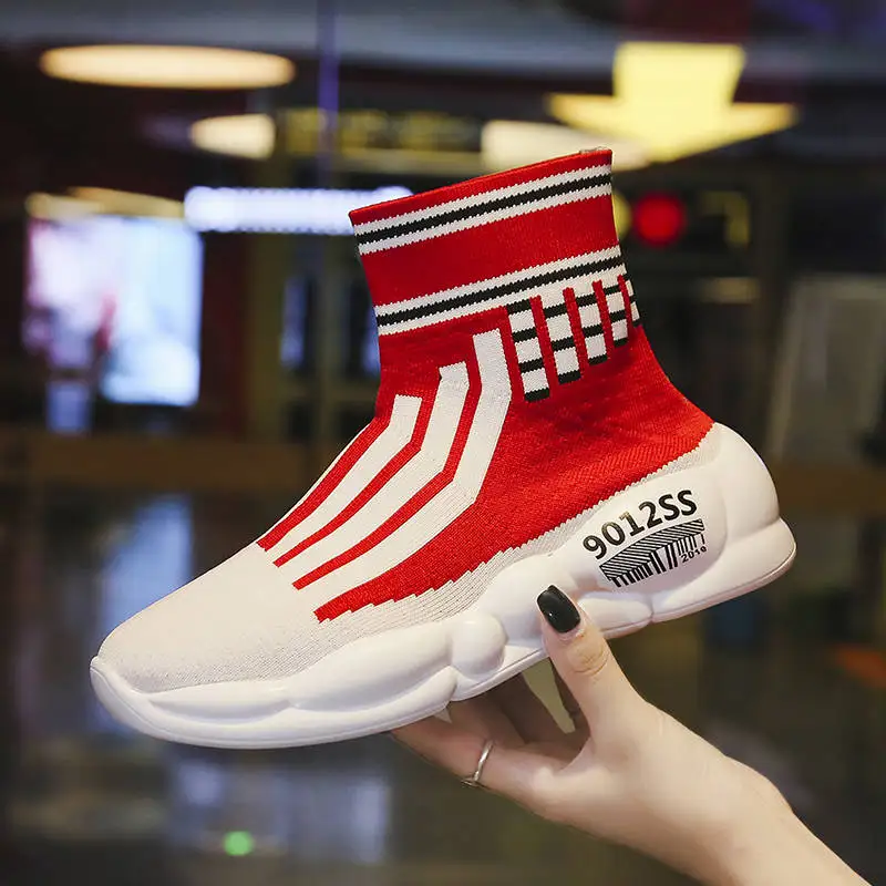 

New Breathable Stretch Fabric Socks Outdoor Women Shoes Platform Elastic Sneakers Tenis Feminino Casual Female Shoes