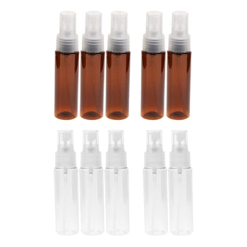 

10Pcs Brown Clear 30ml Empty Makeup Spray Bottles Perfume Atomizer Plastic