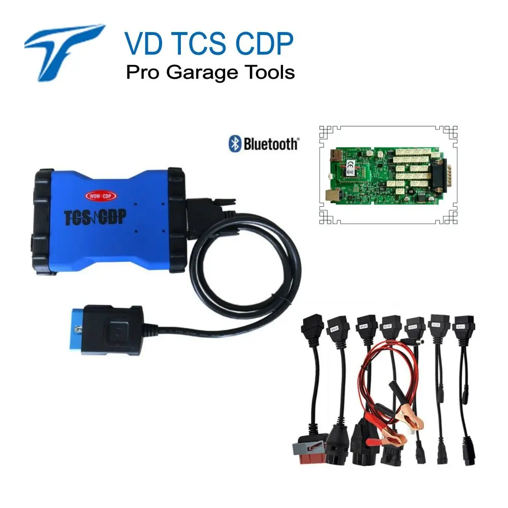 

VD tcs cdp pro plus with bluetooth cdp pro Green Single Pcb NEC relay 2015.3 with keygen on cd +8pcs full set car cables