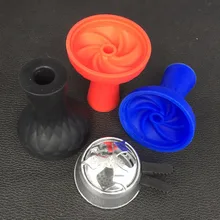 1 шт. Небьющийся цветочный силиконовый кальян без запаха чаша для кальяна 1 шт. металлическая чаша металлический дымный горшок угольный шланг моль аксессуары для кальяна