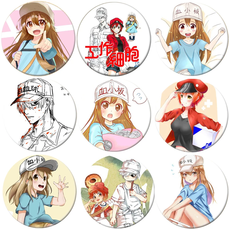 1 шт. аниме клетки на работе значок косплея мультфильм Hataraku Saibou Platelet симпатичная