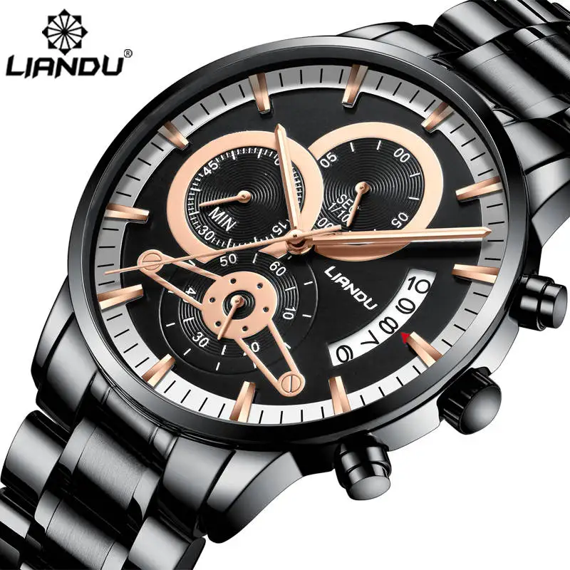 

Men Watches Top Brand LIANDU Relogio Masculino Luxury Fashion Business Quartz Analog Watch Men Sport Steel Waterproof Wristwatch
