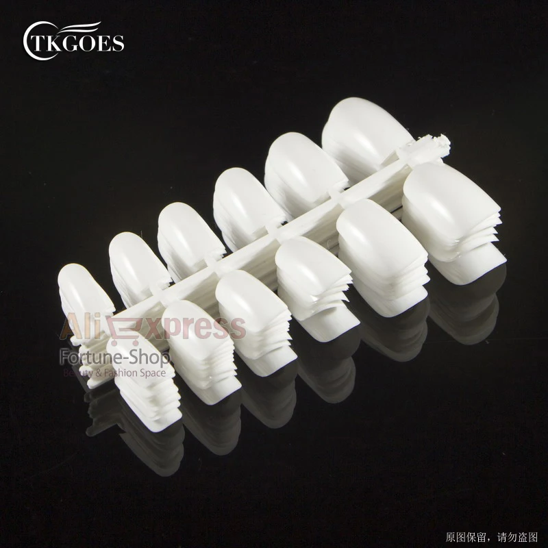 

TKGOES Free Shipping for 3 Packs 120pcs Nail Tips Short Design Fake Nails Full Cover False Acrylic Nails Artificial White