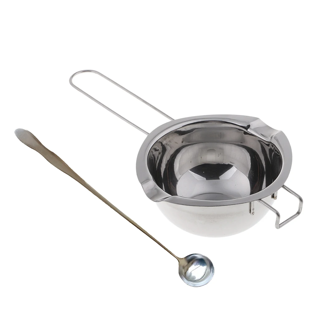 Stainless Steel Long Handle Wax Melting Pot & Long Spoon Candle Wax Mixing Stirring Spoon Soap Base Candle Making Tools Set