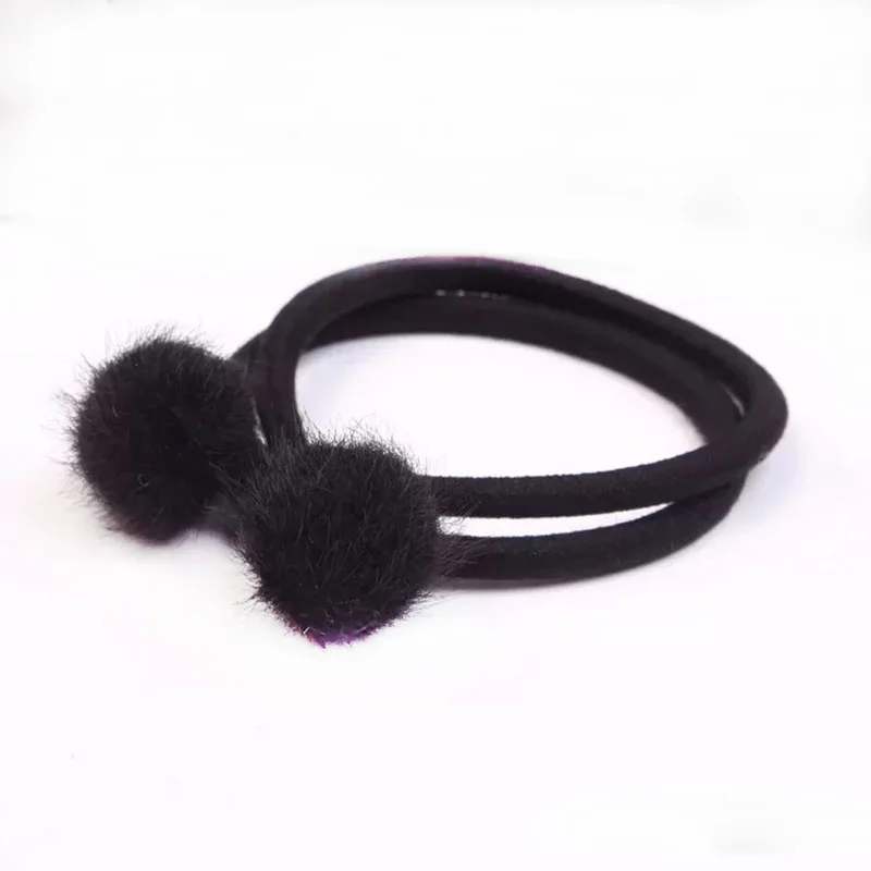 Women Fashion Elastic Hair Bands With Plush Ball Solid Colorful Girls Hairband Casual Beauty Ring Rubber Hair Accessories Women Fashion Elastic Hair Bands With Plush Ball Solid Colorful Girls Hairband Casual Beauty Ring Rubber Hair Accessories