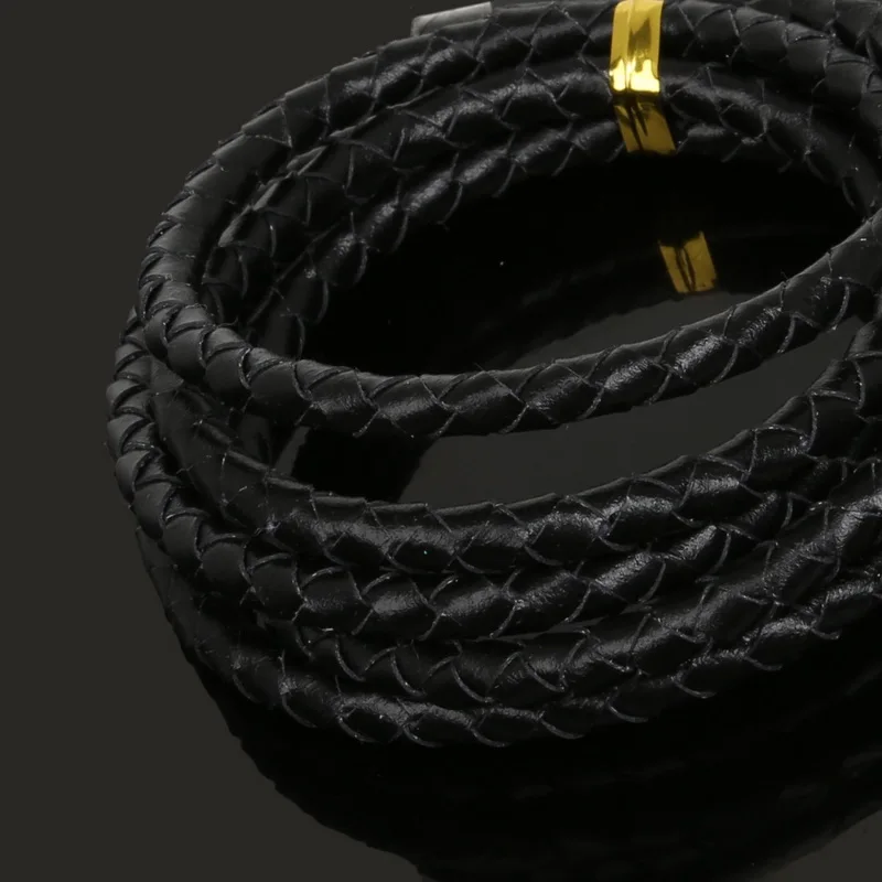 1 метр диаметр 5 мм шнур из натуральной кожи круглый плетеный кожаный канат Шнуры Веревки для браслета ожерелье DIY Ювелирные изделия Ремесло