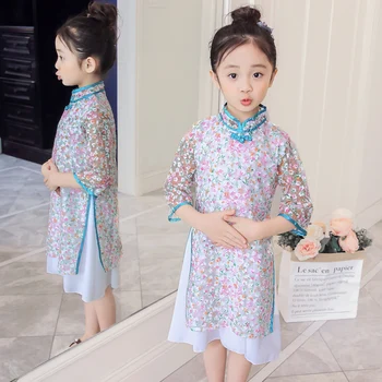 

Kids Dresses for Girls Summer Lace Dresses 2018 Spring Floral Print Long Dress for Kids Clothes Girl Party Dress 6 8 10 12 Years