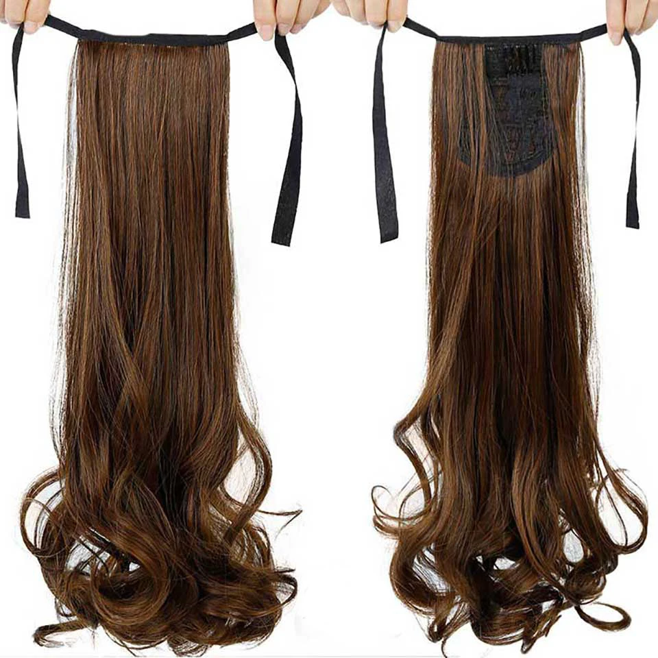 

DIFEI women long Wavy Synthetic Ponytail Clip in Hair Extensions Curly Style Pony Tail Hairpiece hairstyles