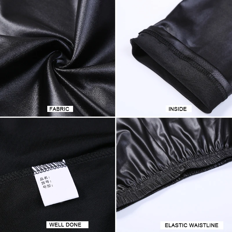 S-3XL Новая осень модные Искусственная кожа пикантные тонкие черные леггинсы, Calzas Mujer Леггинсы эластичные размера плюс 4XL 5XL