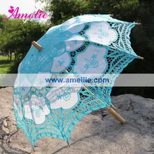 Розничная,, вышитые свадебные зонты, синий Викторианский Кружевной Зонтик Вечерние вечеринки, Свадебный зонтик