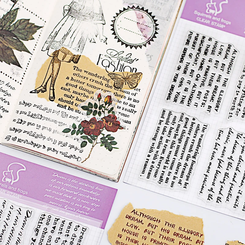 

My Dream/My Life Retro Fancy English Alphabet Transparent Silicone Stamp Clear Seal Stamps for Scrapbooking DIY Photo Album