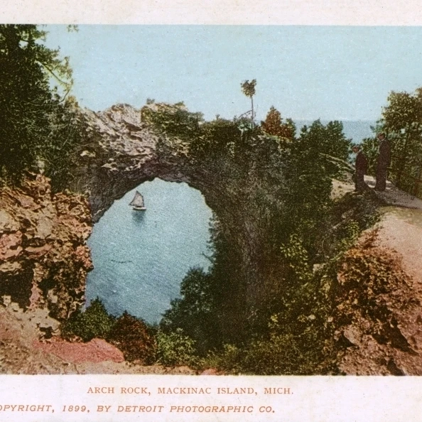 Arch Rock  Mackinac Island  Michigan Poster Print By Mary Evans Grenville Collins Postcard Collection (36 X 24)