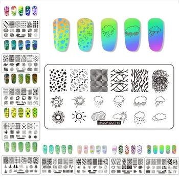 

Rectangle Geometry Lines pattern Nail Stamping Plates Stainless Steel Nail Art Image Template For DIY Stamping
