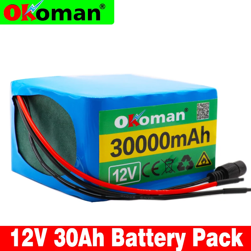 

12V 30Ah 6S6P 11.1V 12.6V 30000mAh High-power Lithium Battery Pack for Inverter Xenon Lamp Solar Street Light Sightseeing Car