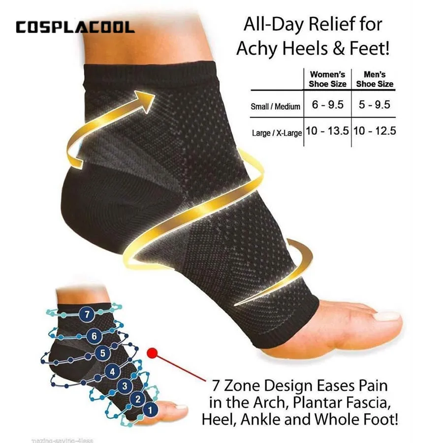 

Comfort Foot Anti Fatigue Compression Sleeve Relieve Swelling Varicosity Socks Cycle Foot Men Women Athletics Socks (S/M,L/XL)
