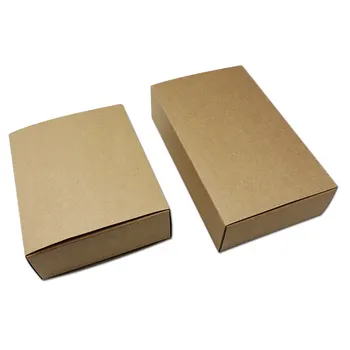 

10Pcs/Lot Brown Kraft Paper Packaging Boxes with Drawer Carton Paperboard Gift Wedding Anniversary Party Paper Packing Box