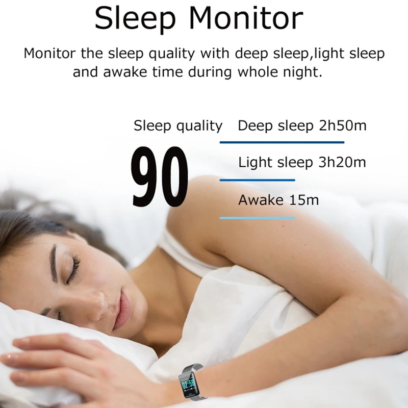 Smart Bracelet Smart Wristband Heart Rate Blood pressure Sleep Monitor Fitness Tracker Smart Band Color Display Sport Bracelet