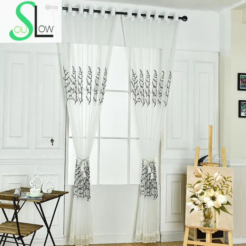 Lent Âme Noir Blanc Serviette Brodé Rideau Décoratif Arbre Rideaux ... Lent Âme Noir Blanc Serviette Brodé Rideau Décoratif Arbre Rideaux ...